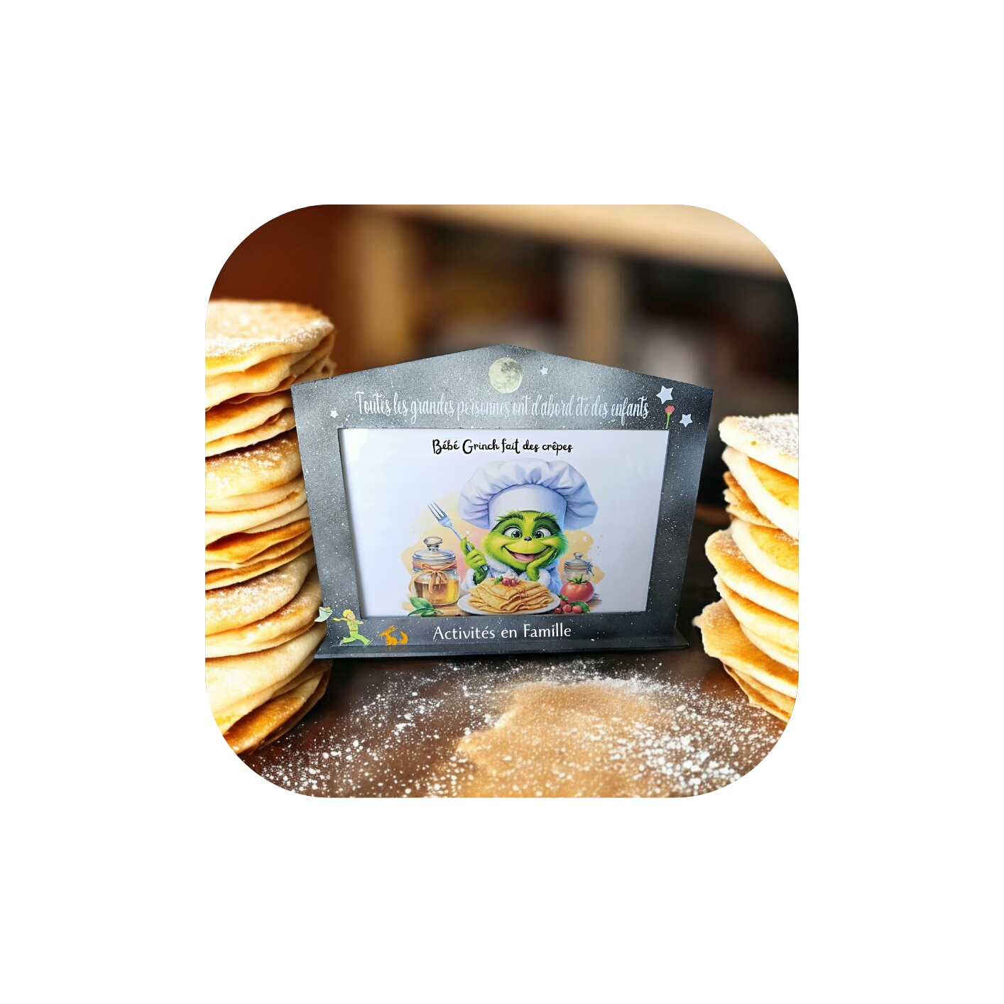 Histoire Kamishibaï  » Bébé Grinch fait des crêpes »