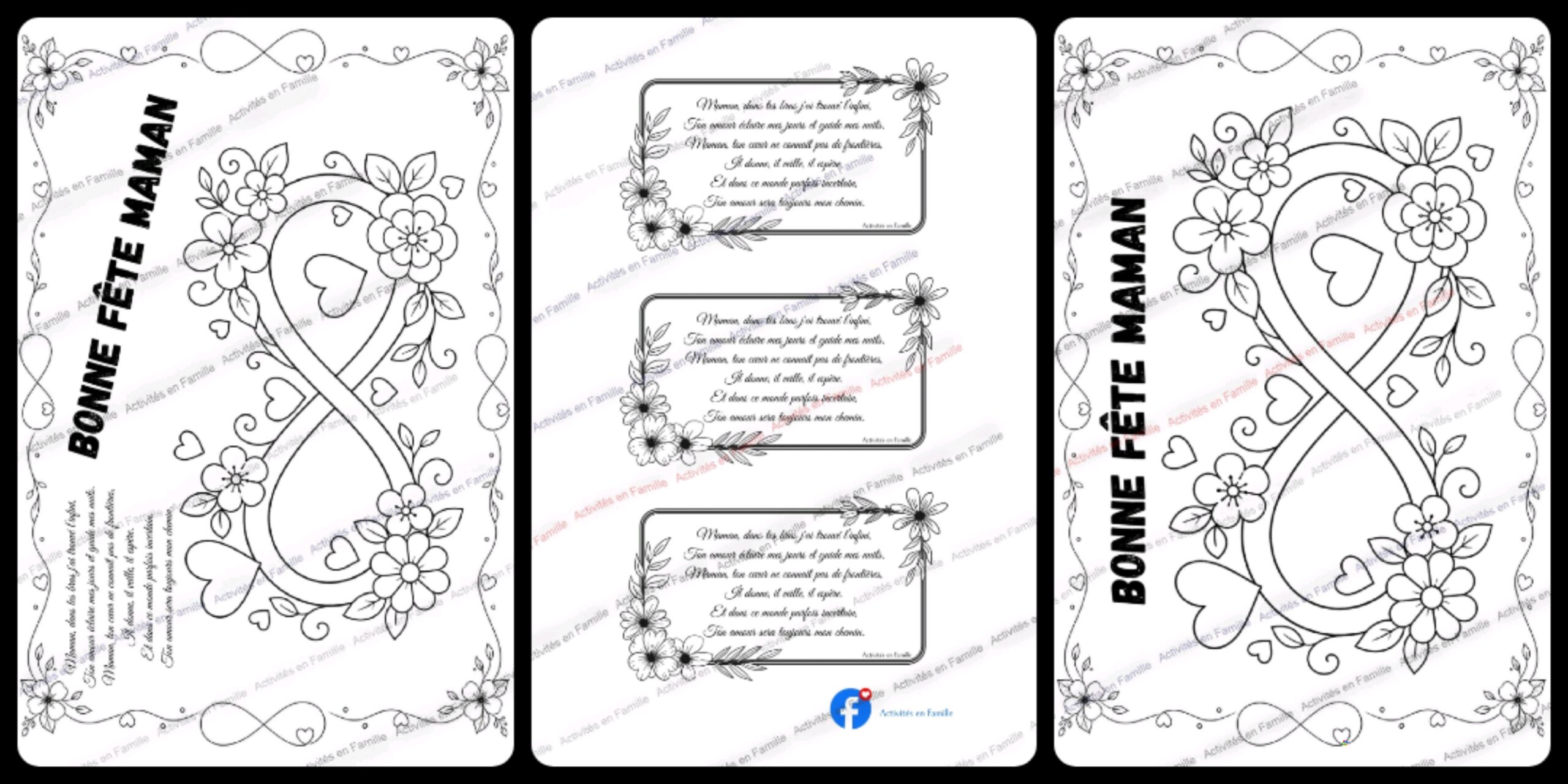 Coloriage d&rsquo;un amour infini pour maman