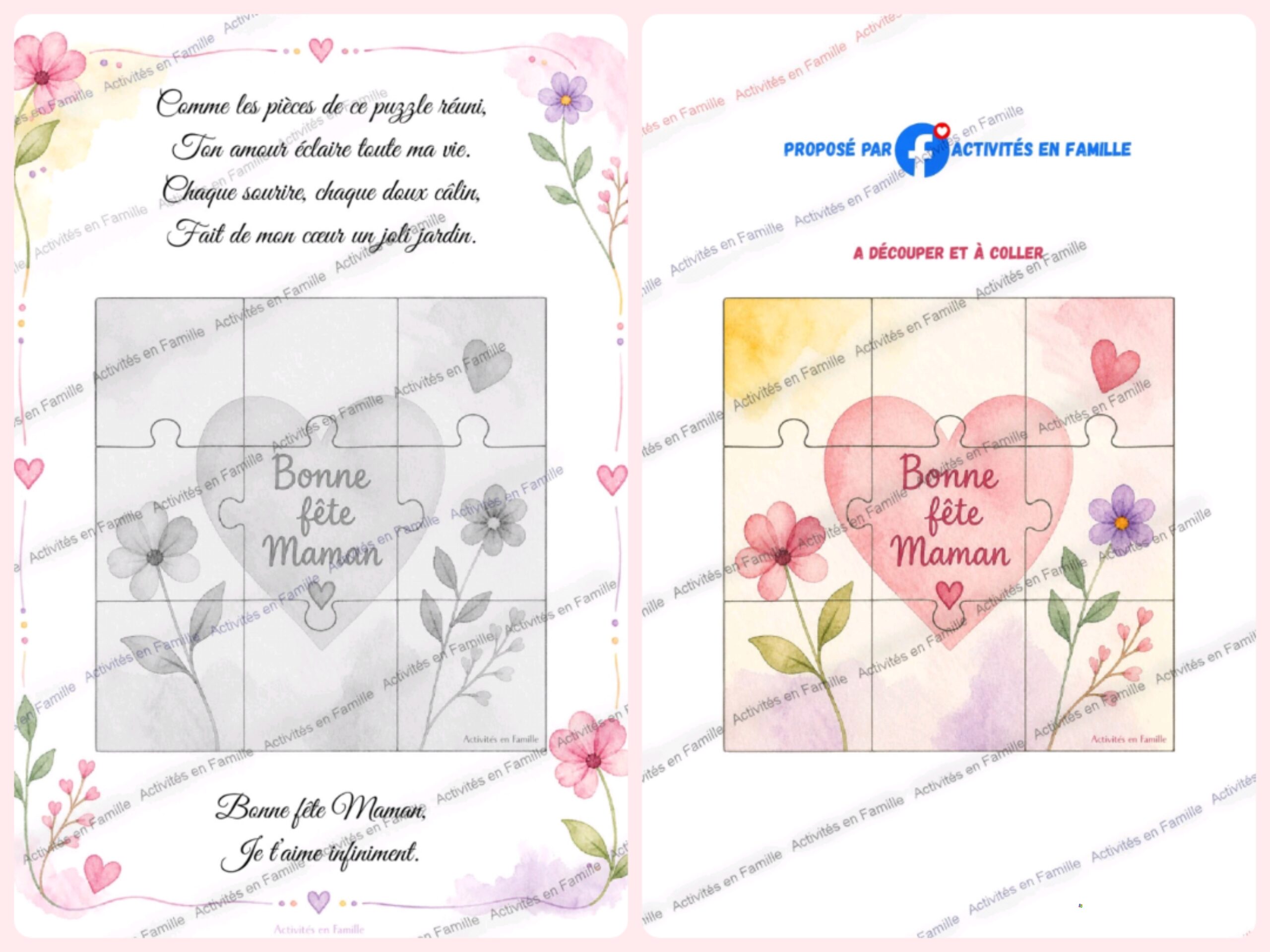 Puzzle d&rsquo;amour pour maman