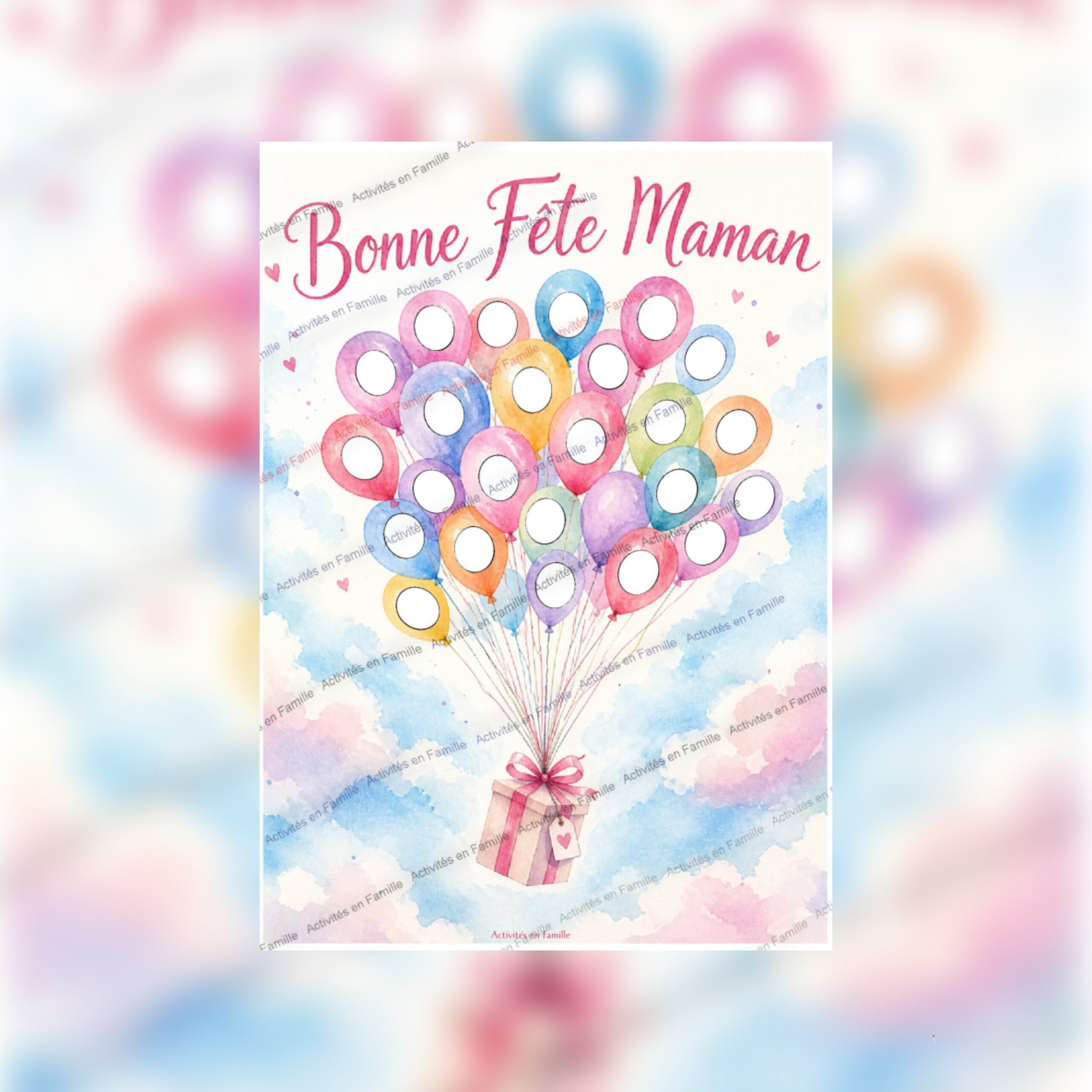 Ballons d’empreintes d&rsquo;amour pour maman