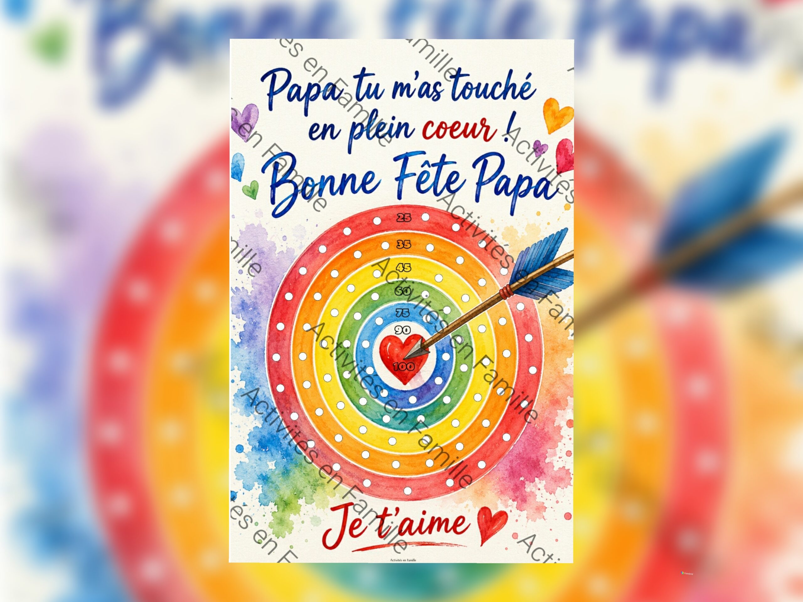 Cadeau Cible d&rsquo;amour pour papa
