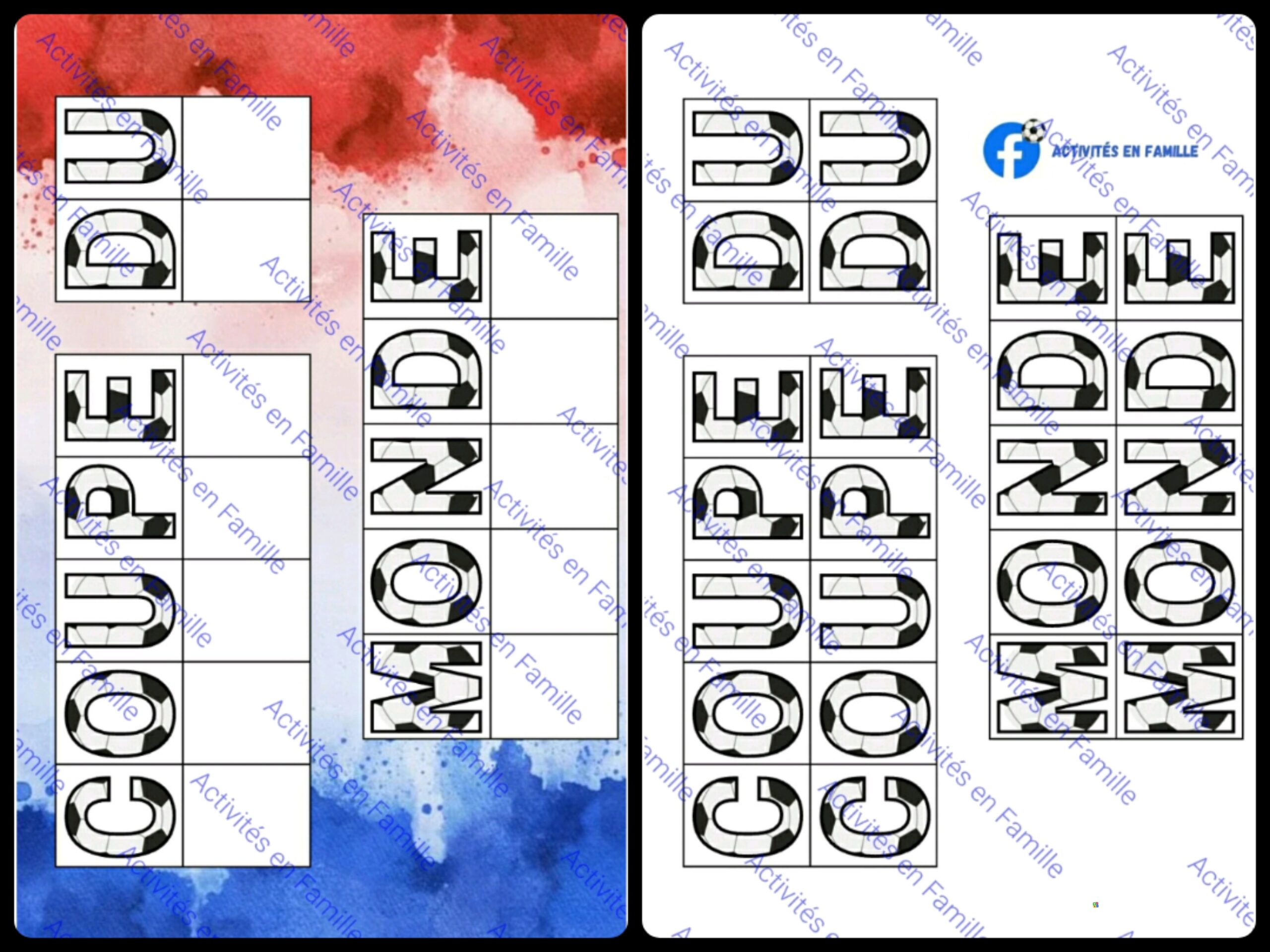 Coupe du Monde : Le jeu des lettres mobiles pour les petits champions !