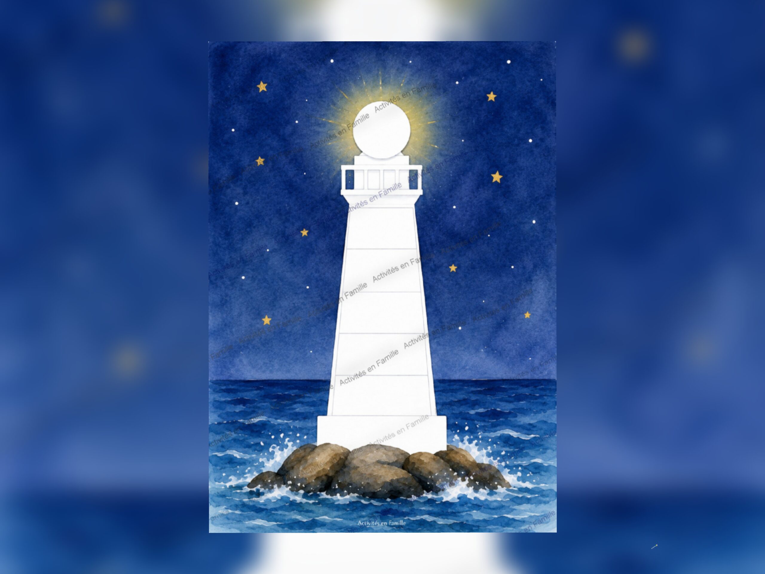 Activité Gommettes : Le Phare et la Nuit d&rsquo;Été !