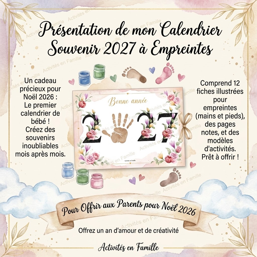 Le Calendrier 2027 à Empreintes : Le Plus Beau Cadeau de Noël à Fabriquer !