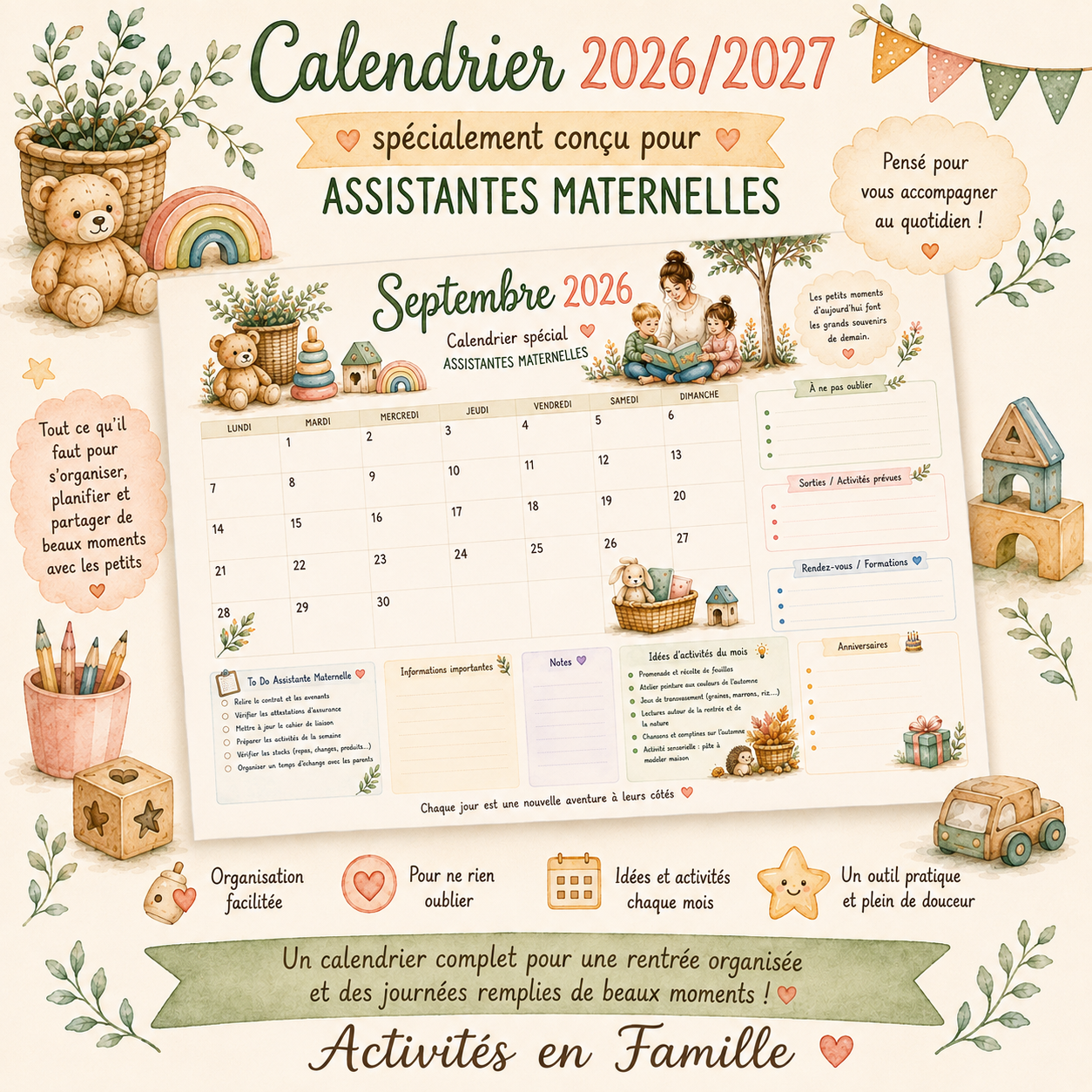 Votre Nouveau Rendez-Vous : Le Calendrier 2026/2027 Spécial Assistantes Maternelles !