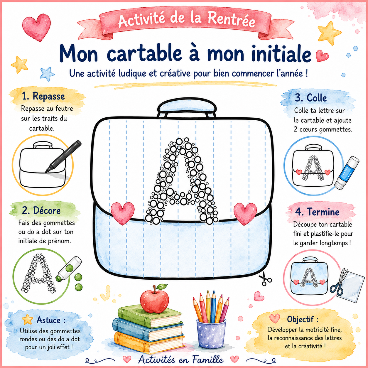 Activité de la Rentrée : « Mon Cartable à Mon Initiale » !
