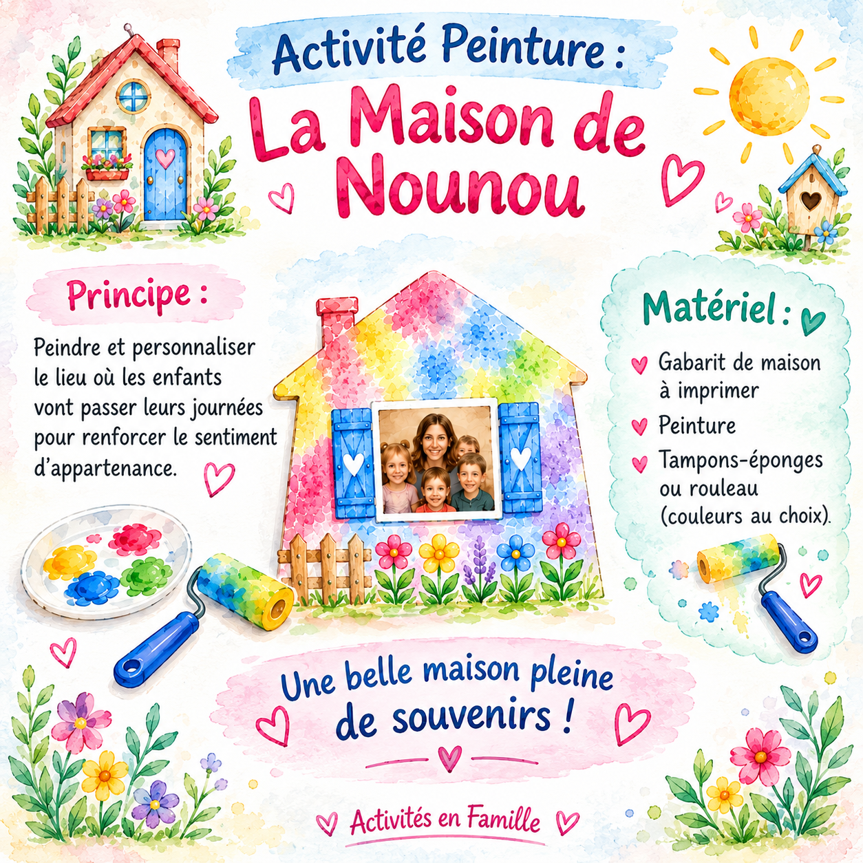 Activité Peinture & Collage : La Maison de Nounou !