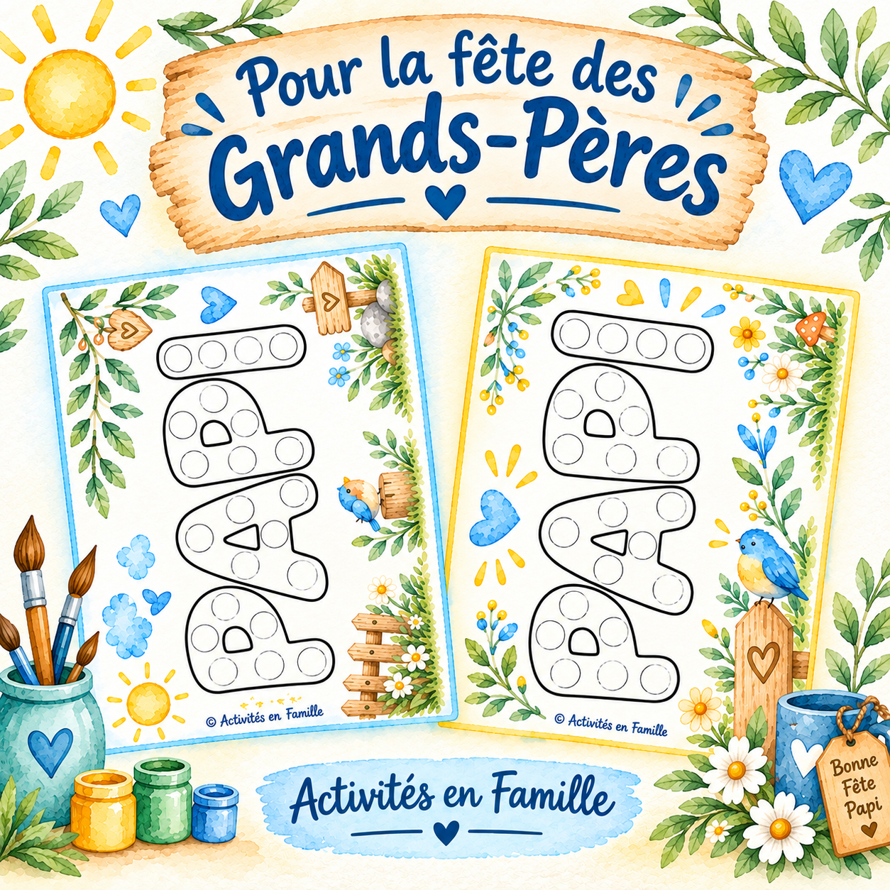 Fête des Grands-Pères : Duo d&rsquo;Ateliers Gommettes & Do a Dot « PAPI » !