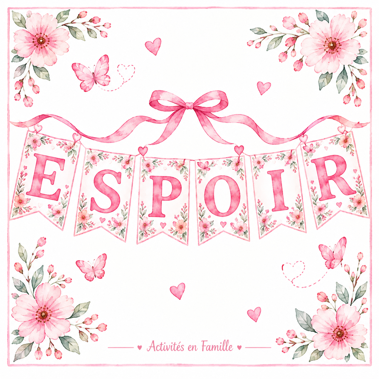 La Guirlande Fanion « ESPOIR » Spéciale Octobre Rose