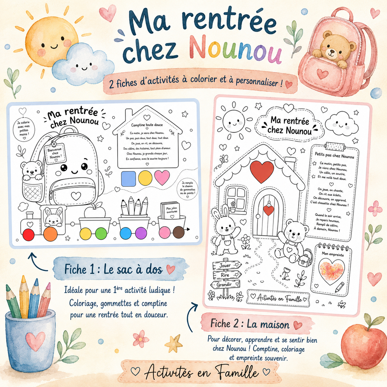 Rentrée chez Nounou : Les Fiches d&rsquo;Activités Tout en Douceur !